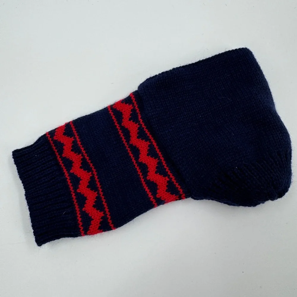 Bud Light Seltzer Hand Warmer Koozie Navy Red Fair‎ Isle Knit